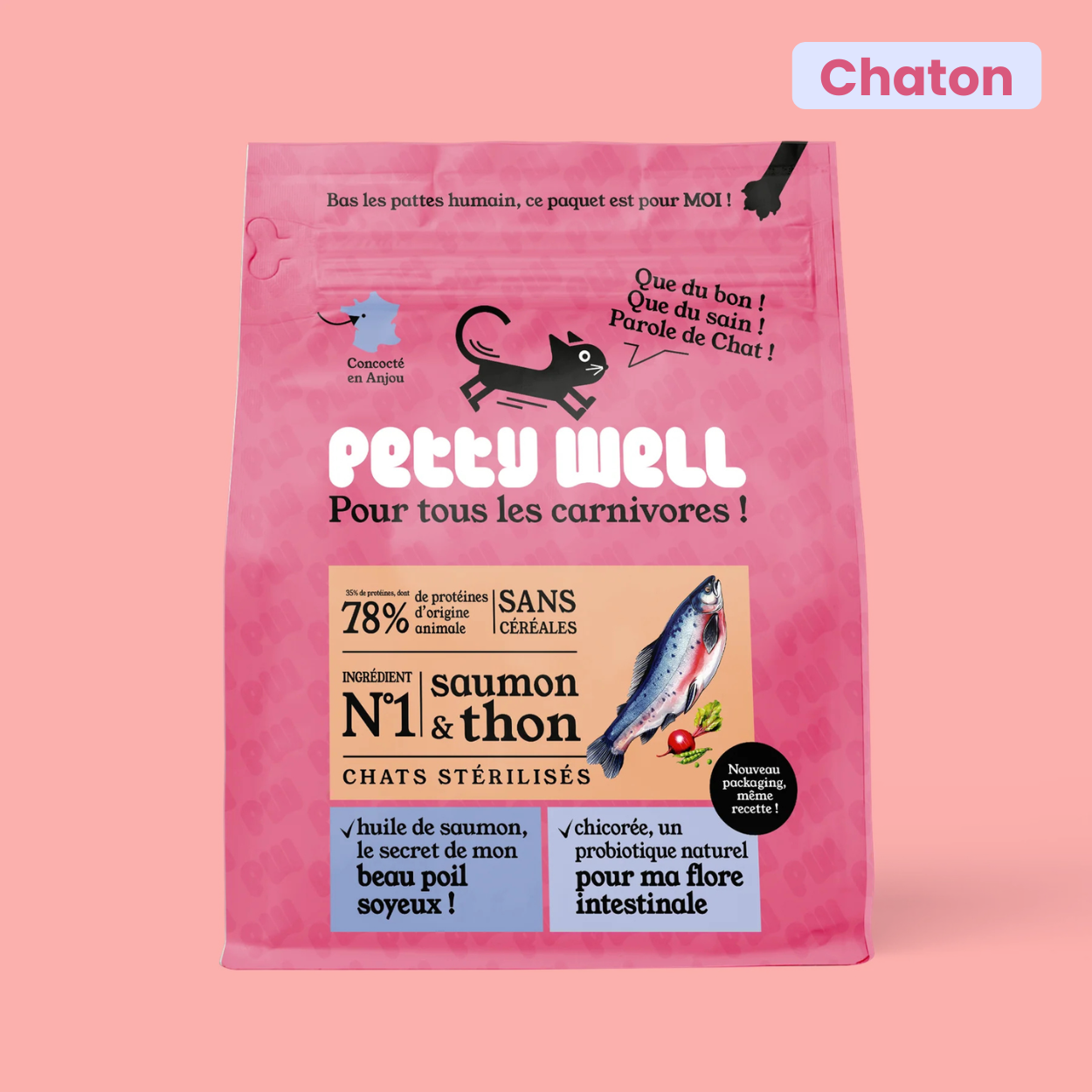 Croquettes Chaton Saumon Sans Céréales Ajoutées