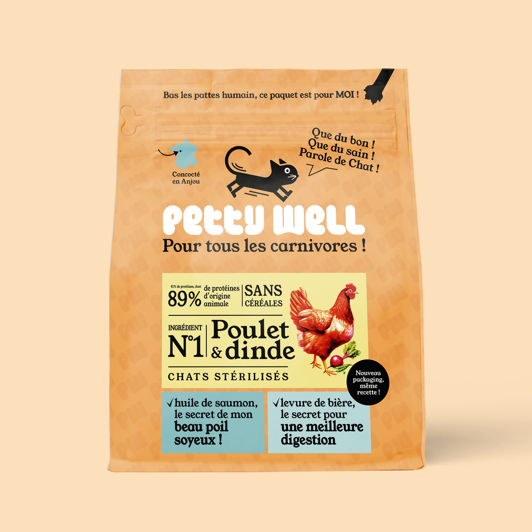 Croquettes poulet dinde chat (sans céréales ajoutées)