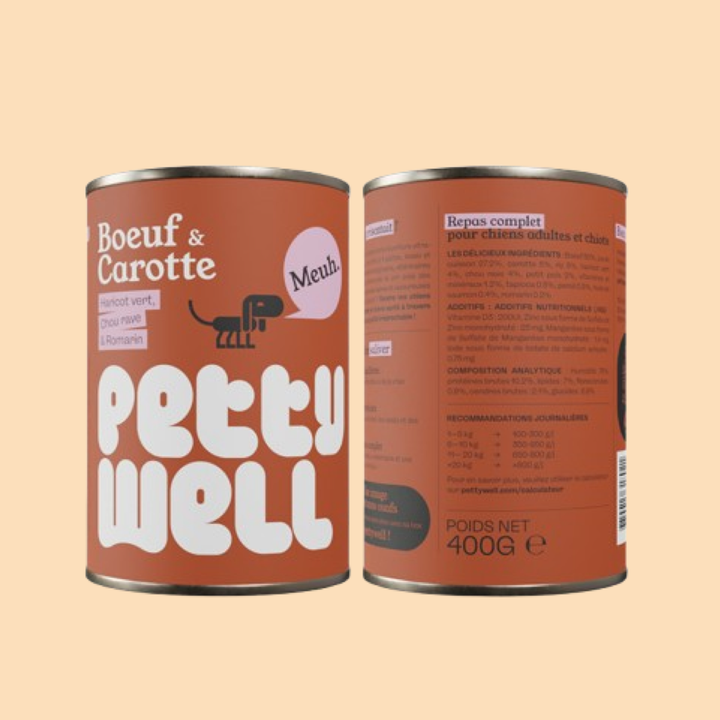 Pâtée Chien - Recette Bœuf, Carotte